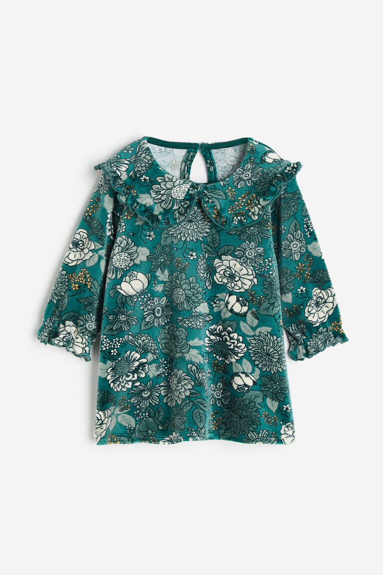 Велюровое платье с воротником H&M, зеленый
Велюровое платье с воротником H&M, зеленый