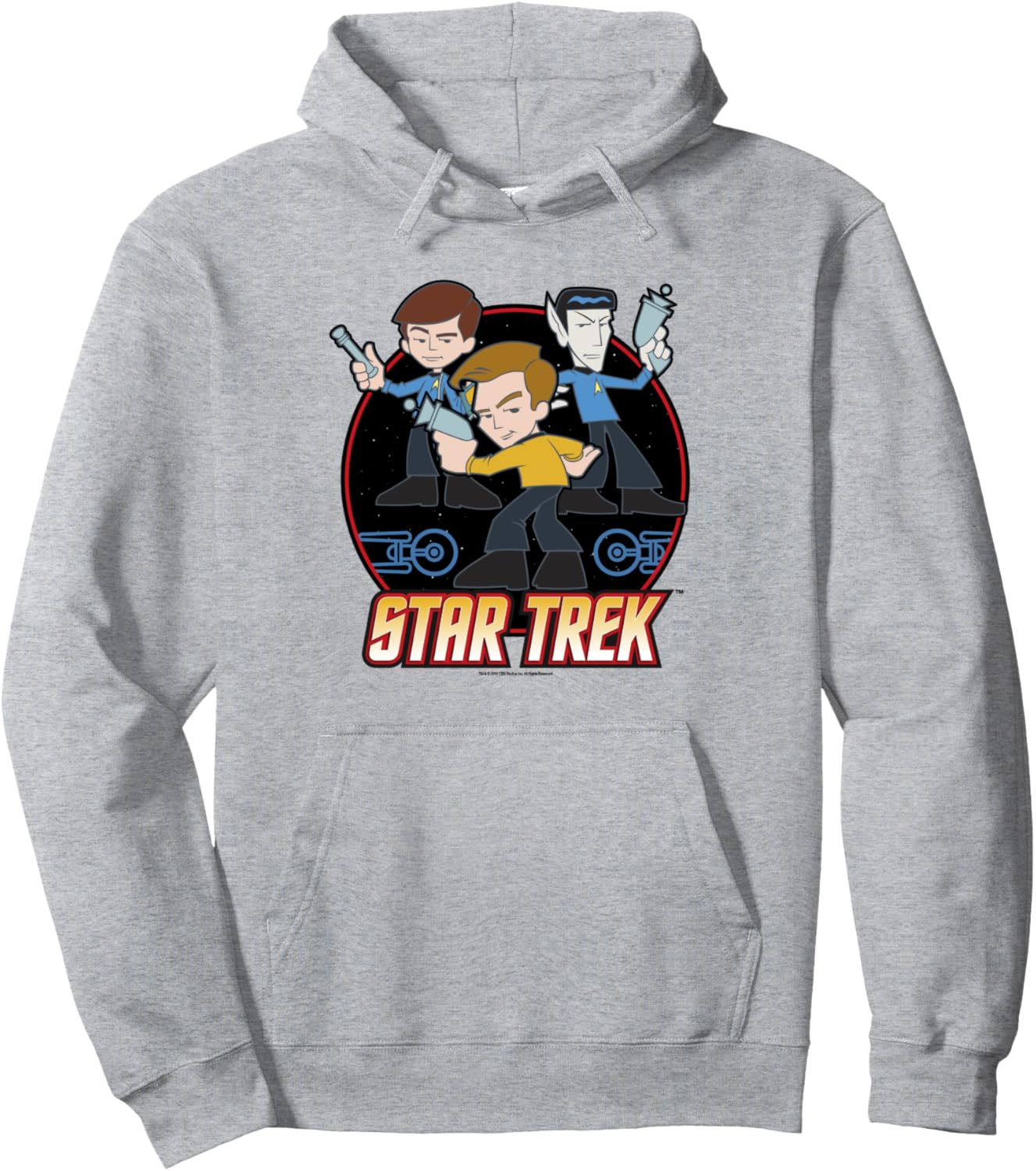 Худи с изображением Кирка из оригинального сериала «Звездный путь» и экипажа мультфильма Star Trek, серый
Худи с изображением Кирка из оригинального сериала «Звездный путь» и экипажа мультфильма Star Trek, серый