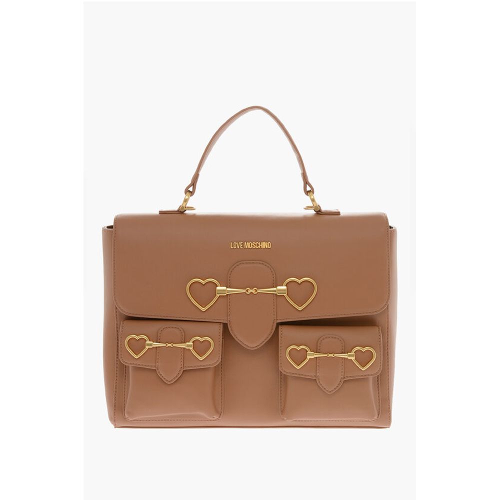 Сумка LOVE из искусственной кожи с ручками, карманами и зажимом спереди Moschino, Brown
Сумка LOVE из искусственной кожи с ручками, карманами и зажимом спереди Moschino, Brown