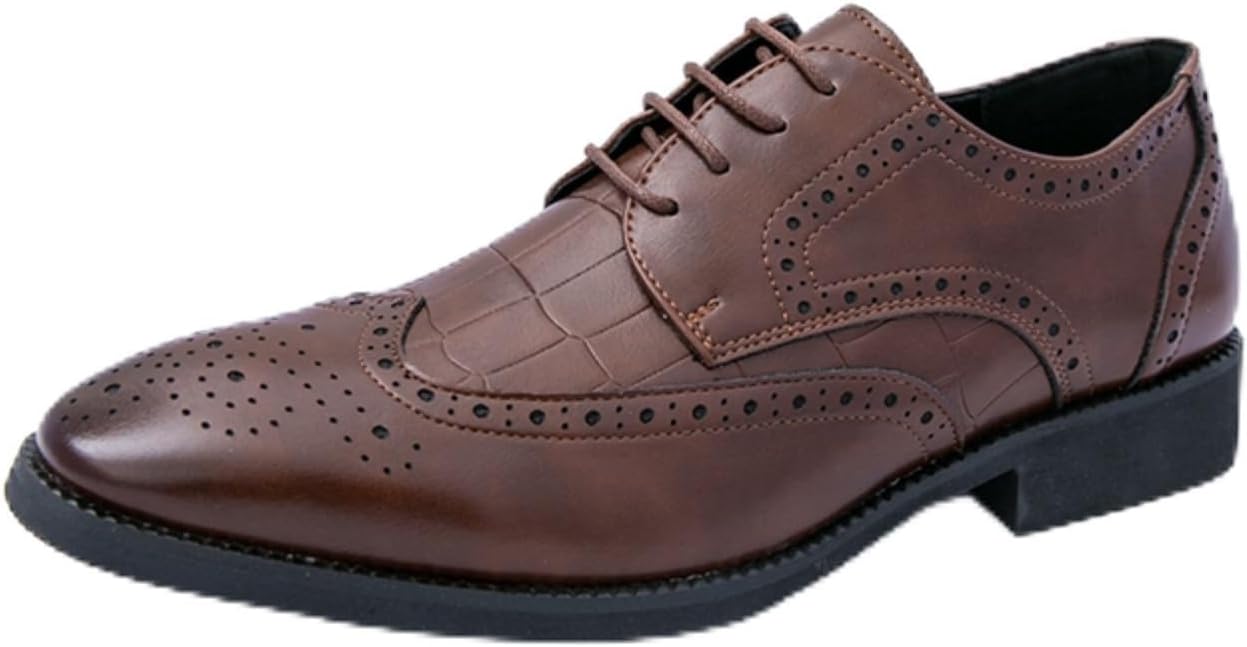 Мужские стильные кожаные броги, классические туфли с крыльями, выполненные с высоким мастерством, идеально подходят для делового стиля Khwfjas, коричневый
Мужские стильные кожаные броги, классические туфли с крыльями, выполненные с высоким мастерством, идеально подходят для делового стиля Khwfjas, коричневый