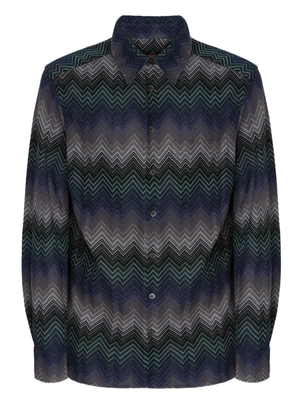 Рубашка с длинными рукавами и шевронным узором Missoni, синий
Рубашка с длинными рукавами и шевронным узором Missoni, синий