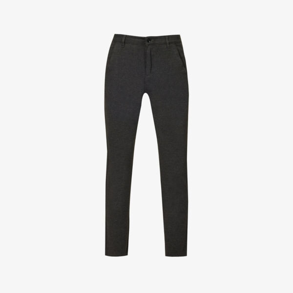 Джинсы прямого кроя из эластичного денима с фирменной нашивкой и петлями для ремня 7 For All Mankind, серый