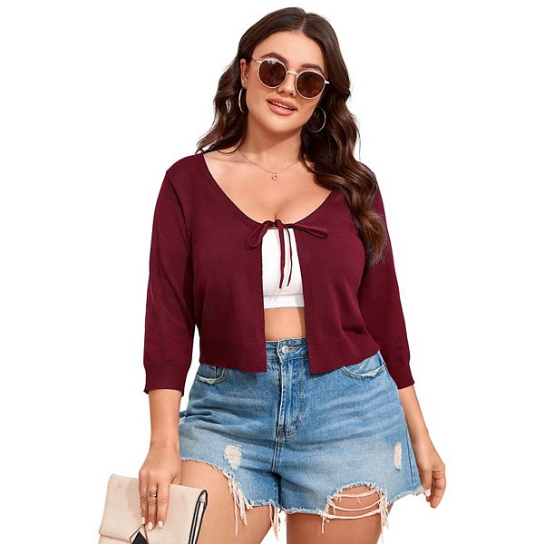 Женский болеро-кардиган с завязкой спереди, риб Seoria, Burgundy
Женский болеро-кардиган с завязкой спереди, риб Seoria, Burgundy