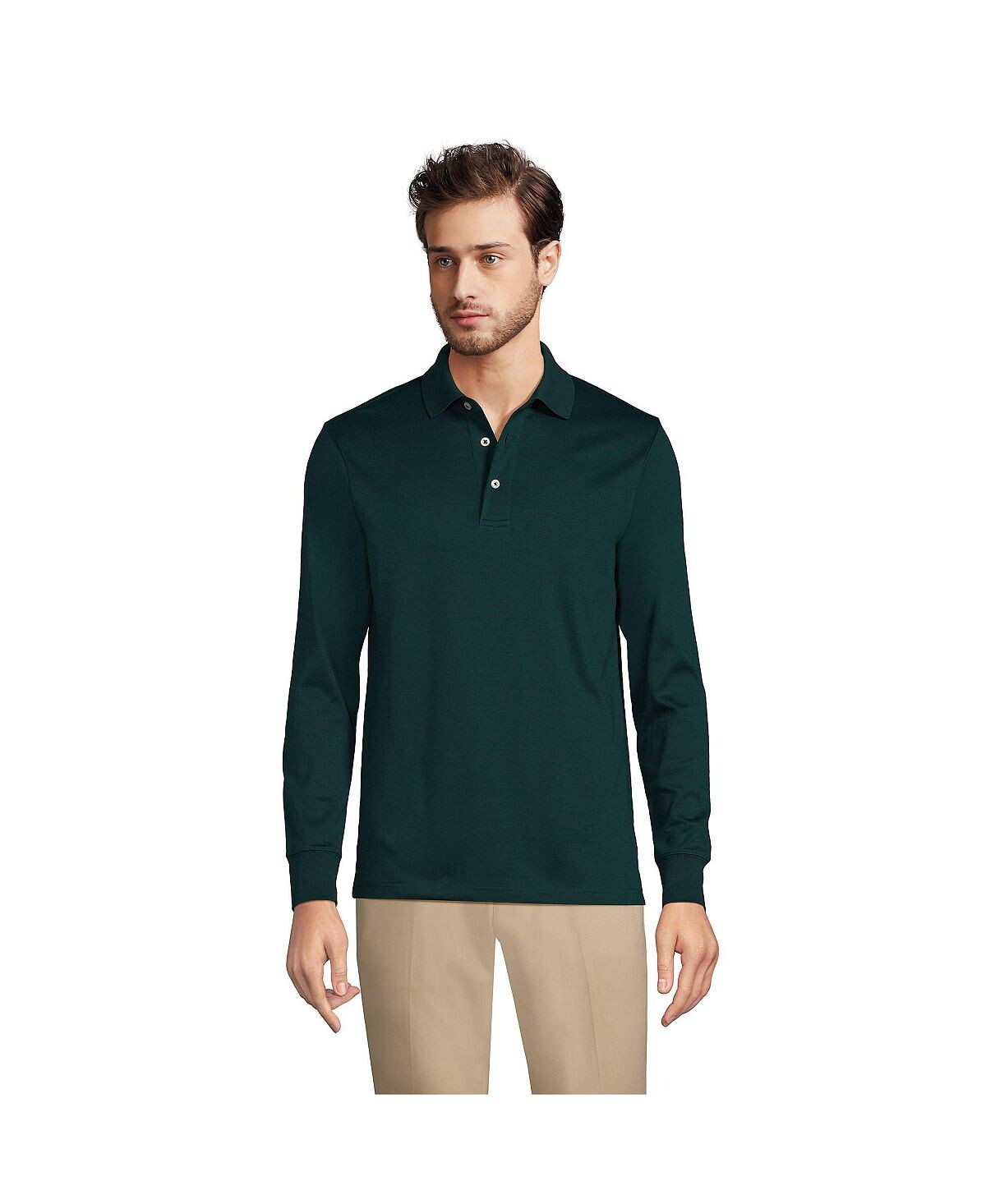 Мужская супермягкая рубашка-поло Supima с длинными рукавами Lands' End
Мужская супермягкая рубашка-поло Supima с длинными рукавами Lands' End