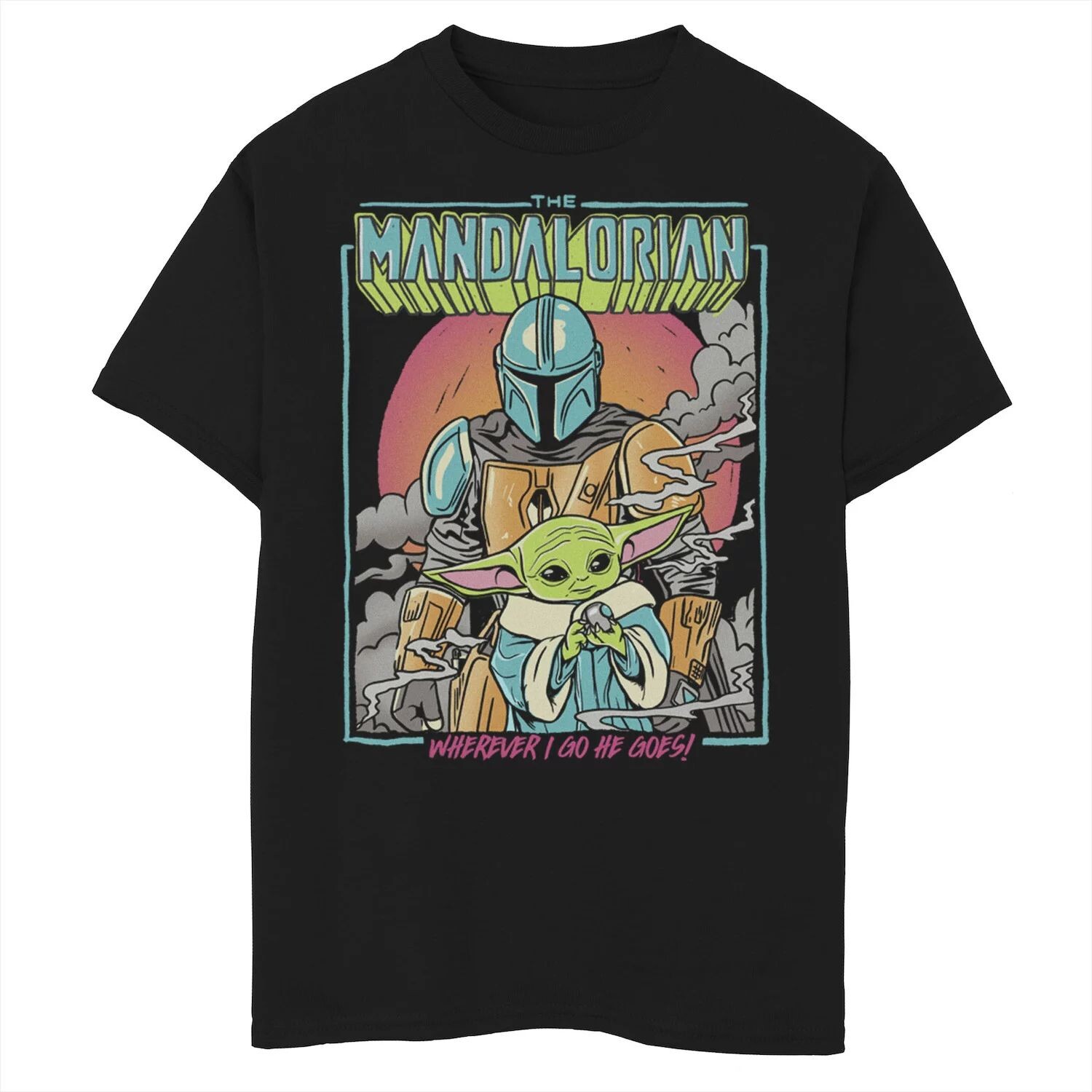 Футболка с графикой в стиле поп-арт для мальчиков 8–20 лет «Звездные войны: Мандалорец» Куда бы я ни пошел, он идет Star Wars, черный
Футболка с графикой в стиле поп-арт для мальчиков 8–20 лет «Звездные войны: Мандалорец» Куда бы я ни пошел, он идет Star Wars, черный