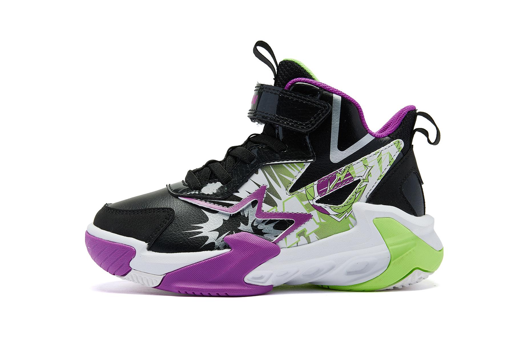 QIAODAN Детские баскетбольные кроссовки среднего размера с противоскользящей амортизацией, цвет черный/фиолетовый, для детей 3–7 лет
QIAODAN Детские баскетбольные кроссовки среднего размера с противоскользящей амортизацией, цвет черный/фиолетовый, для детей 3–7 лет