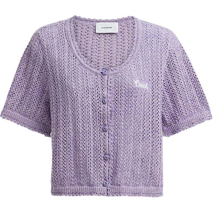 SS24 Вязаный свитер Women's Purple Lilac COACH, сиренево-фиолетовый
SS24 Вязаный свитер Women's Purple Lilac COACH, сиренево-фиолетовый