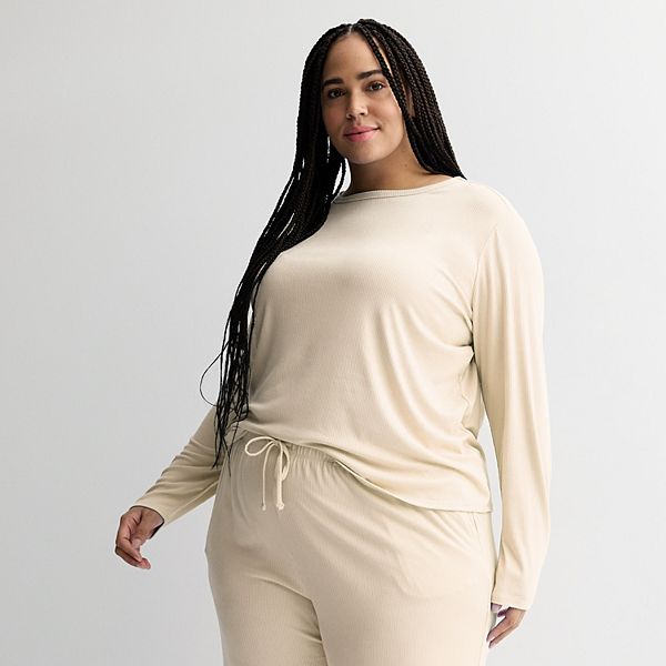 Пижамная блузка с длинными рукавами и рубчиком Plus size Sonoma Goods For Life, White Oak
Пижамная блузка с длинными рукавами и рубчиком Plus size Sonoma Goods For Life, White Oak