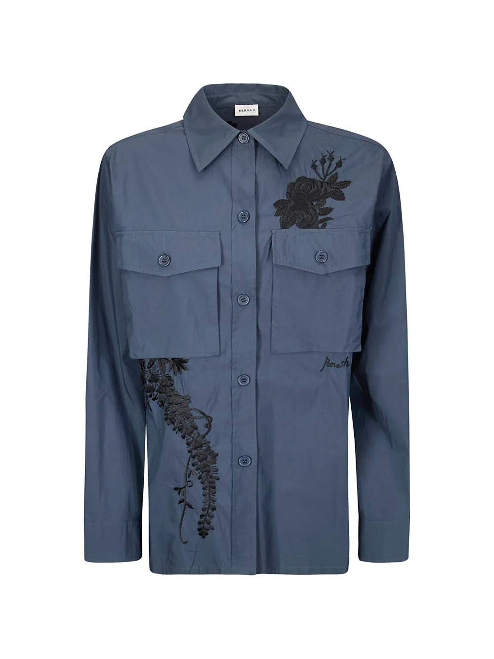Рубашка Ninja с цветочной вышивкой P.A.R.O.S.H., синий
Рубашка Ninja с цветочной вышивкой P.A.R.O.S.H., синий