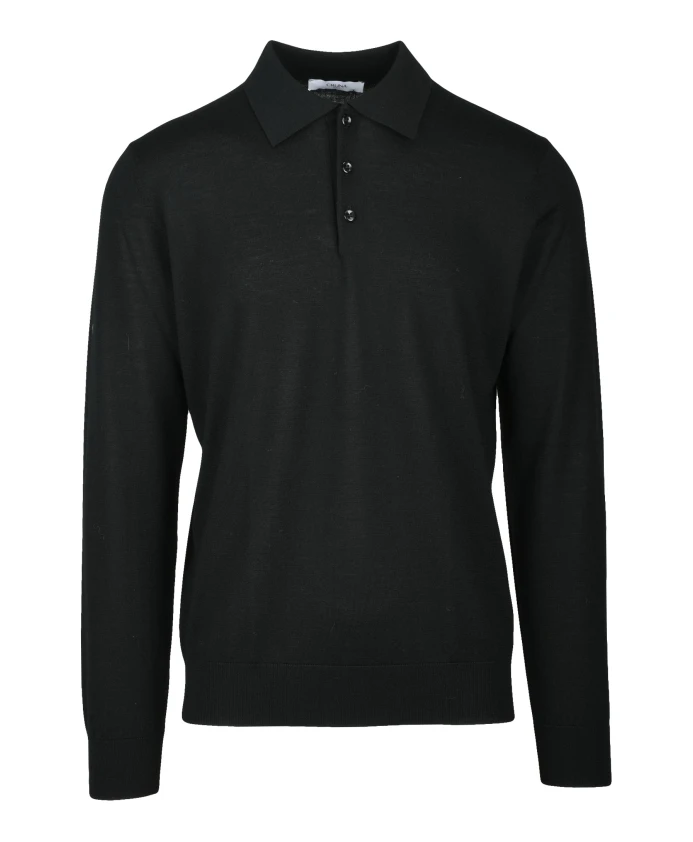 Шерстяной вязаный свитер-поло Cruna, черный
Шерстяной вязаный свитер-поло Cruna, черный