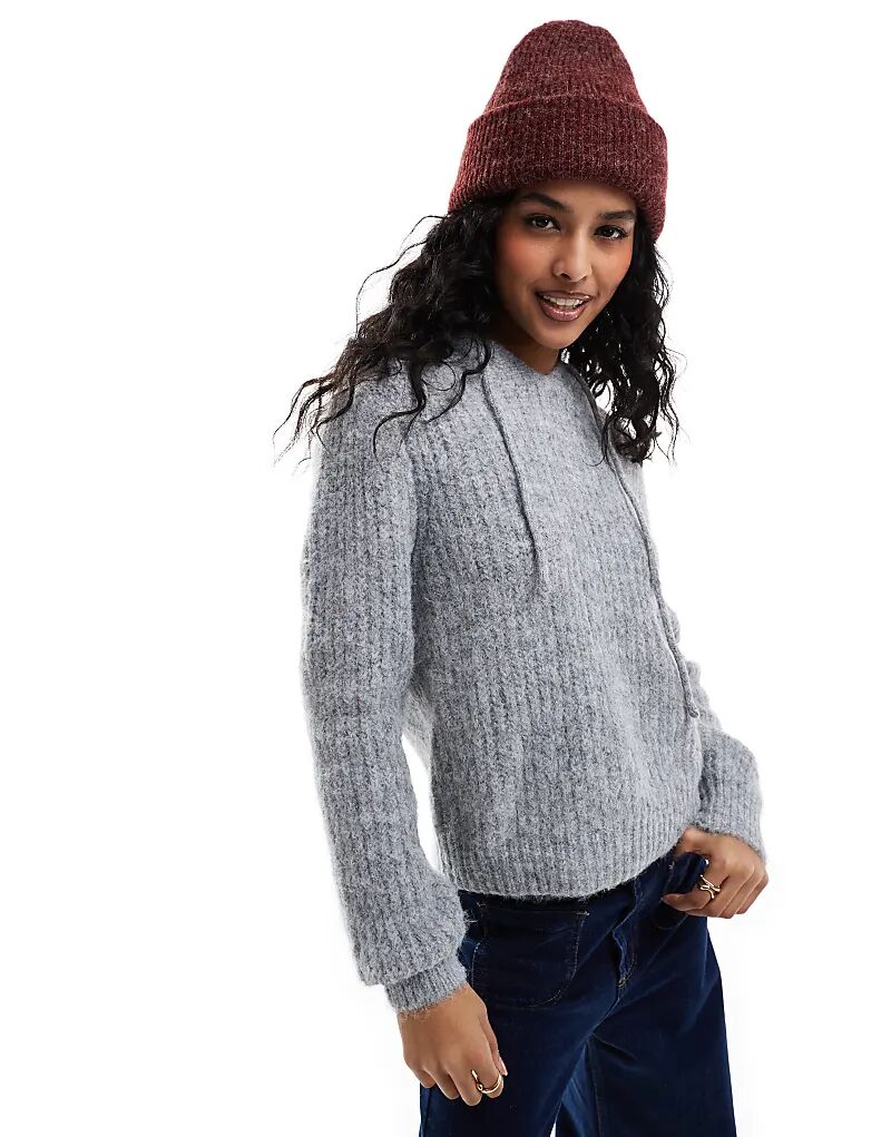 Джемпер с капюшоном в рубчик светло-серого цвета Object
Джемпер с капюшоном в рубчик светло-серого цвета Object