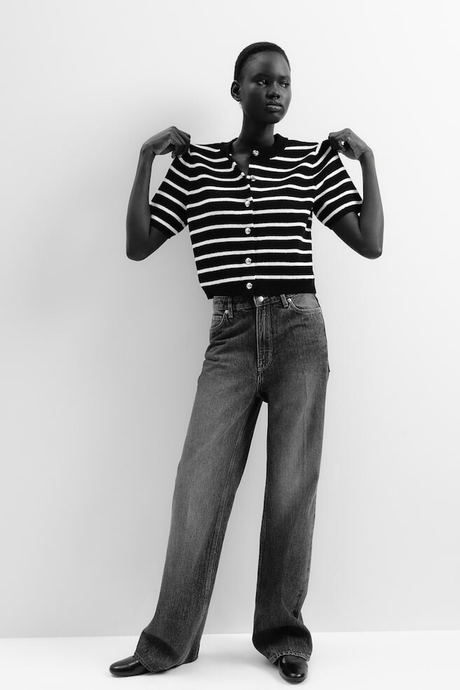 Кардиган с короткими рукавами H&M, черный
Кардиган с короткими рукавами H&M, черный