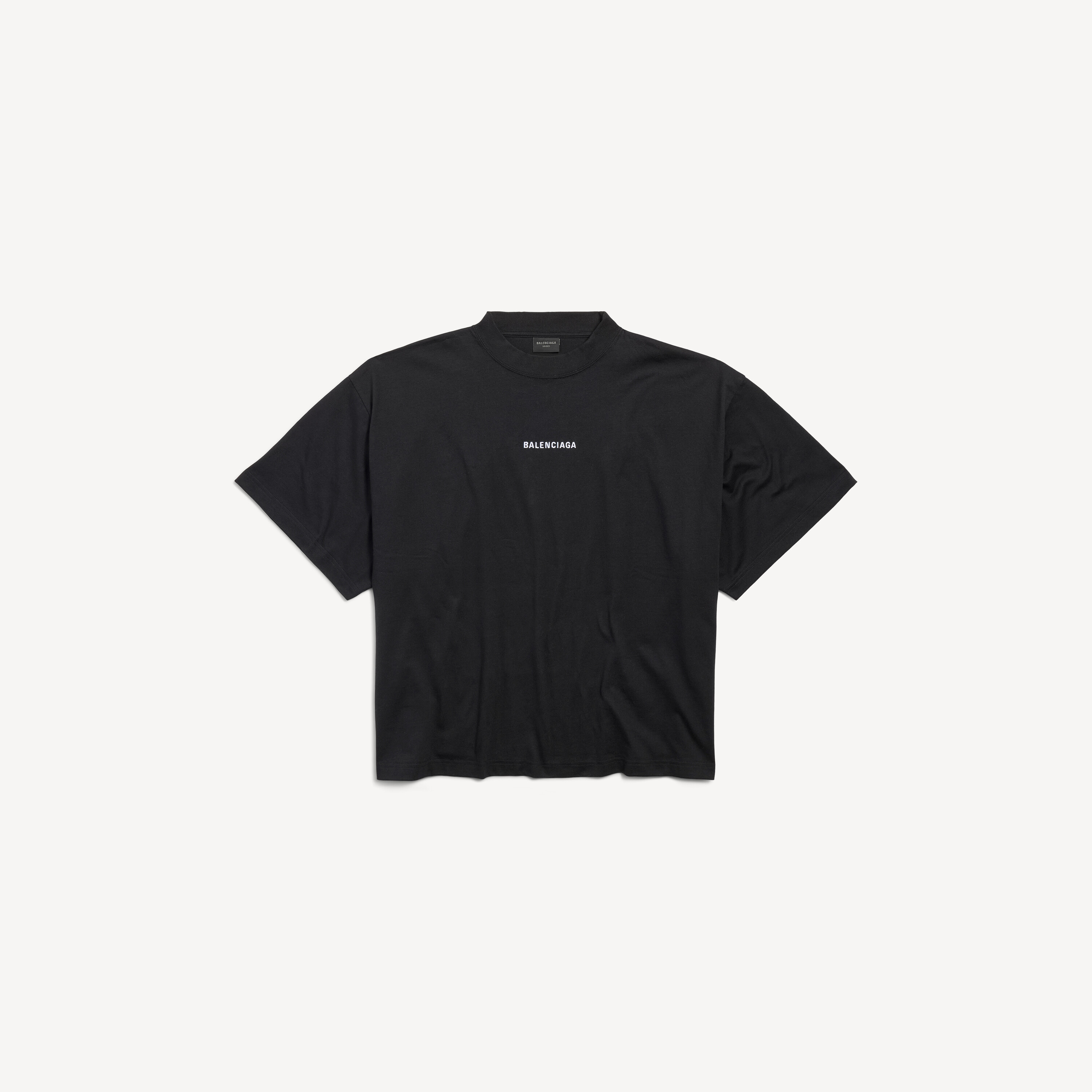 Женская укороченная футболка Balenciaga с принтом на спине, черно-белая
Женская укороченная футболка Balenciaga с принтом на спине, черно-белая