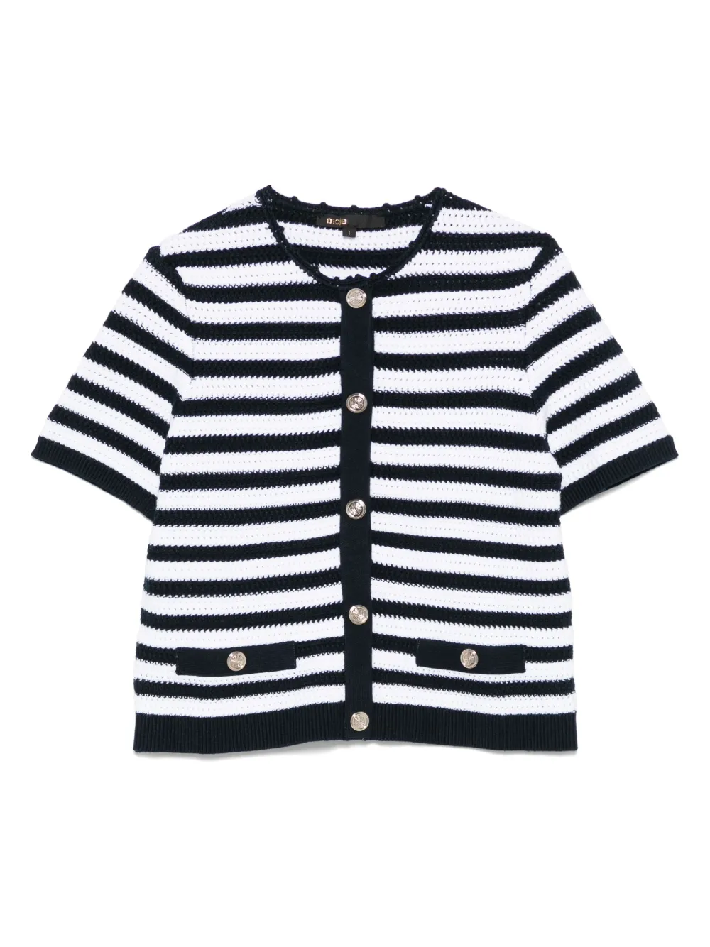 Укороченный кардиган в технике кроше Maje, белый
Укороченный кардиган в технике кроше Maje, белый