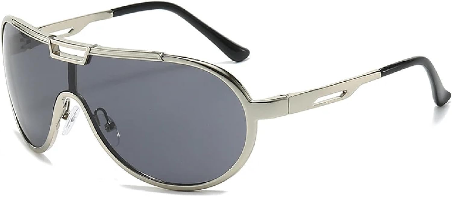 Солнцезащитные очки с защитой от УФ-излучения UV400 для женщин и мужчин | Увеличенные металлические двойные перемычки, цельная конструкция, градиентный оттенок | для занятий спортом на открытом воздухе DSVIGF, Silver Gray
Солнцезащитные очки с защитой от УФ-излучения UV400 для женщин и мужчин | Увеличенные металлические двойные перемычки, цельная конструкция, градиентный оттенок | для занятий спортом на открытом воздухе DSVIGF, Silver Gray