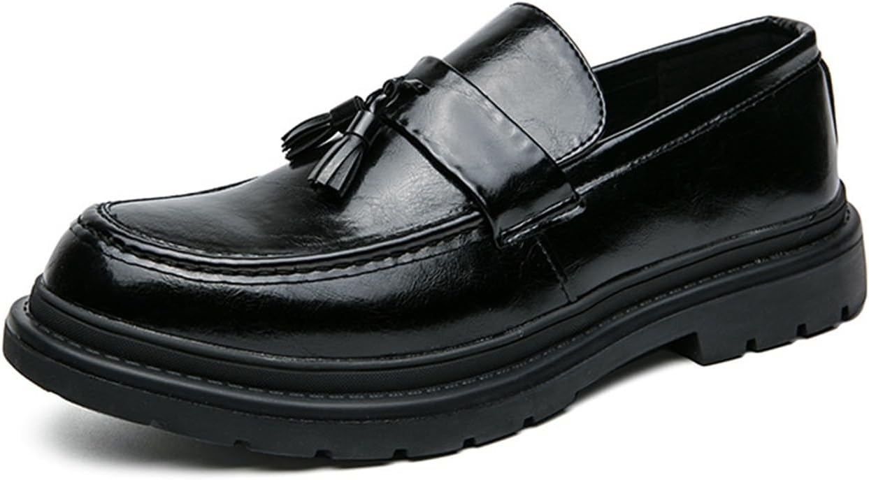 Мужские кожаные лоферы с кисточками на платформе, без шнурков, с круглым носком, рифленой подошвой, противоскользящие, для одежды, повседневные, с низким устойчивым каблуком, бизнес и офисные Dmgyck, черный
Мужские кожаные лоферы с кисточками на платформе, без шнурков, с круглым носком, рифленой подошвой, противоскользящие, для одежды, повседневные, с низким устойчивым каблуком, бизнес и офисные Dmgyck, черный