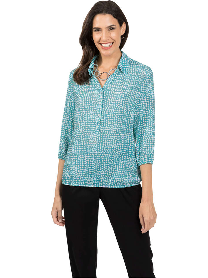 WITT WEIDEN Блузка бирюзово-белого цвета
WITT WEIDEN Блузка бирюзово-белого цвета