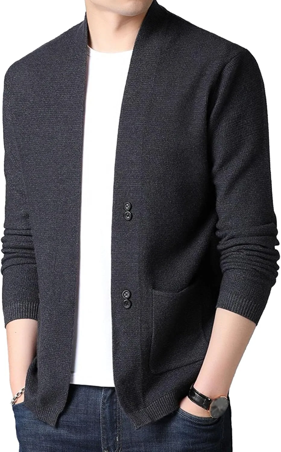 Мужской свитер кардикан свободного кроя с длинным рукавом JEKE-DG
Мужской свитер кардикан свободного кроя с длинным рукавом JEKE-DG