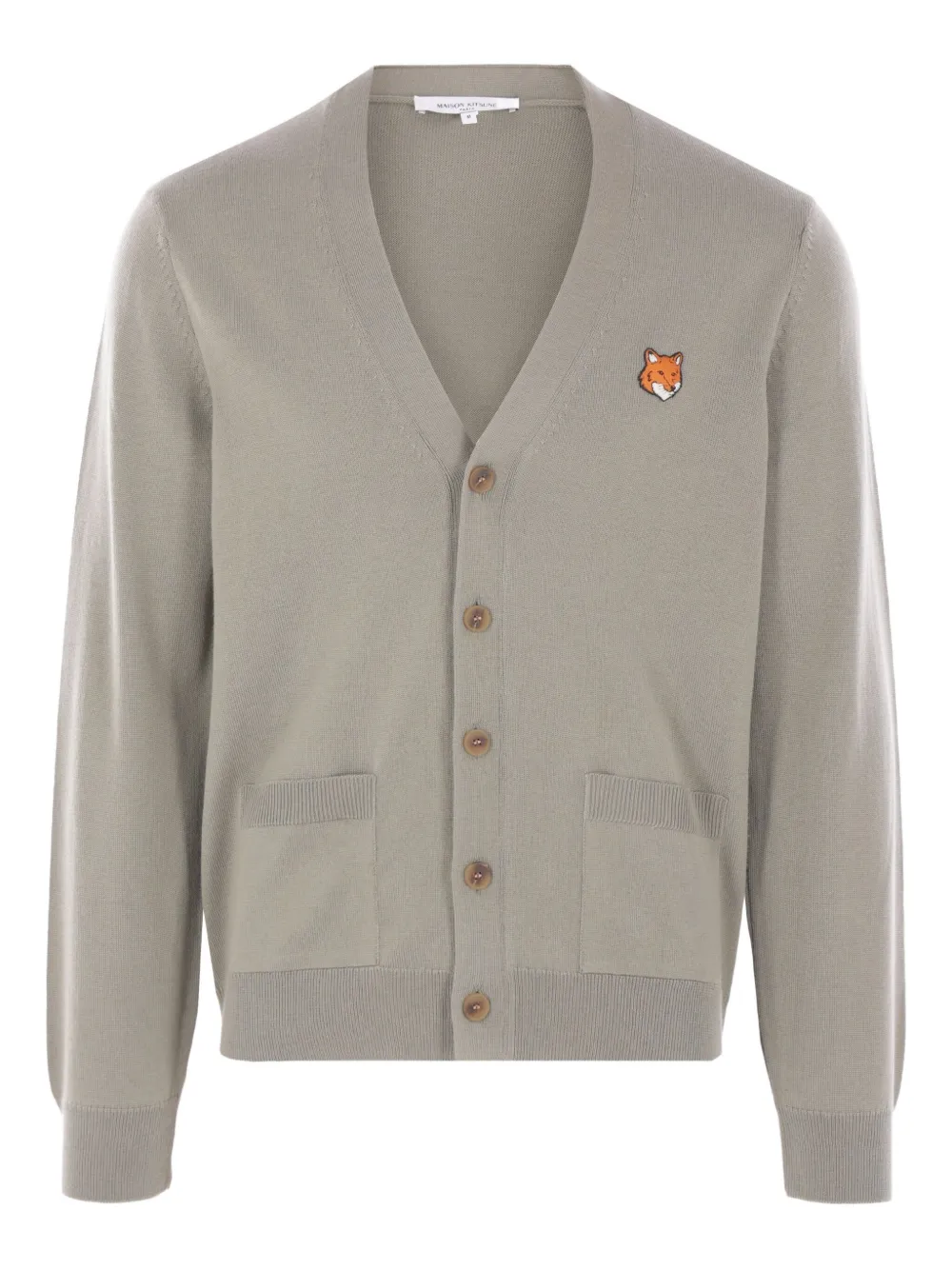 Кардиган с накладным карманом и головой лисы Maison Kitsuné, зеленый
Кардиган с накладным карманом и головой лисы Maison Kitsuné, зеленый