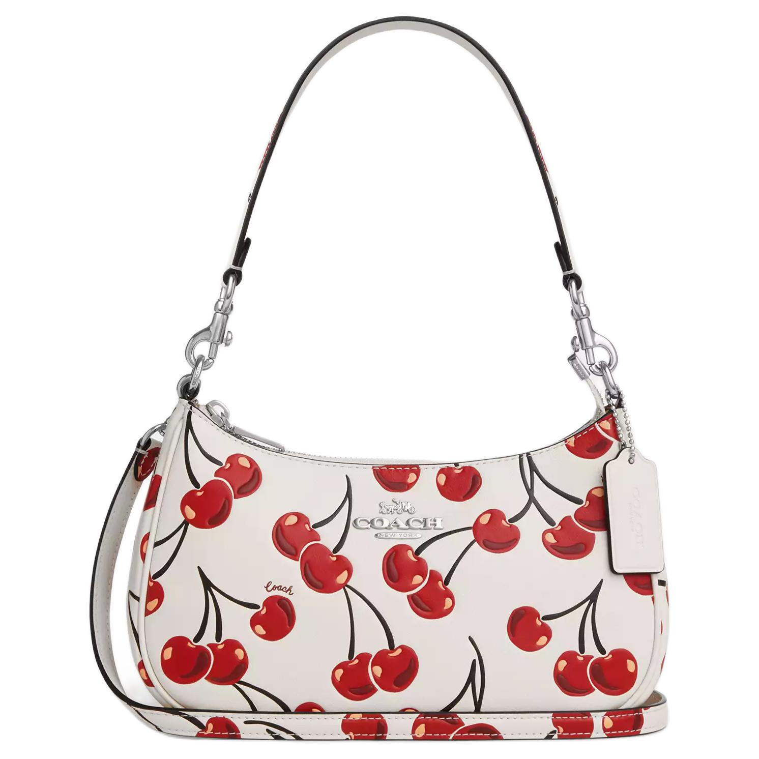 COACH Кожаная сумка через плечо среднего размера женская белая и красная
COACH Кожаная сумка через плечо среднего размера женская белая и красная