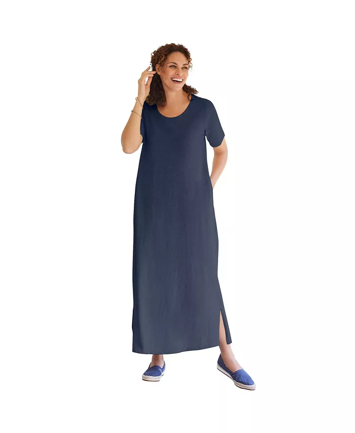 Платье-футболка макси размера плюс с короткими рукавами и круглым вырезом Woman Within, синий
Платье-футболка макси размера плюс с короткими рукавами и круглым вырезом Woman Within, синий