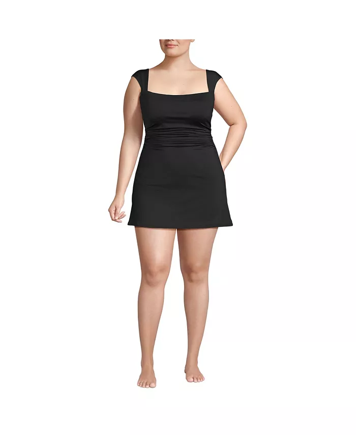 Женский плавный купальник-платье с квадратным вырезом и сборками Lands' End, черный
Женский плавный купальник-платье с квадратным вырезом и сборками Lands' End, черный