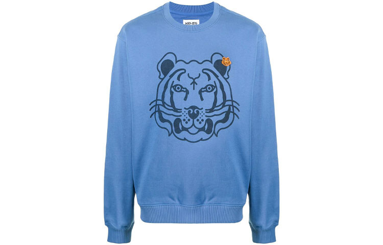 Толстовка мужская Kenzo с принтом тигра, синий 
Толстовка мужская Kenzo с принтом тигра, синий