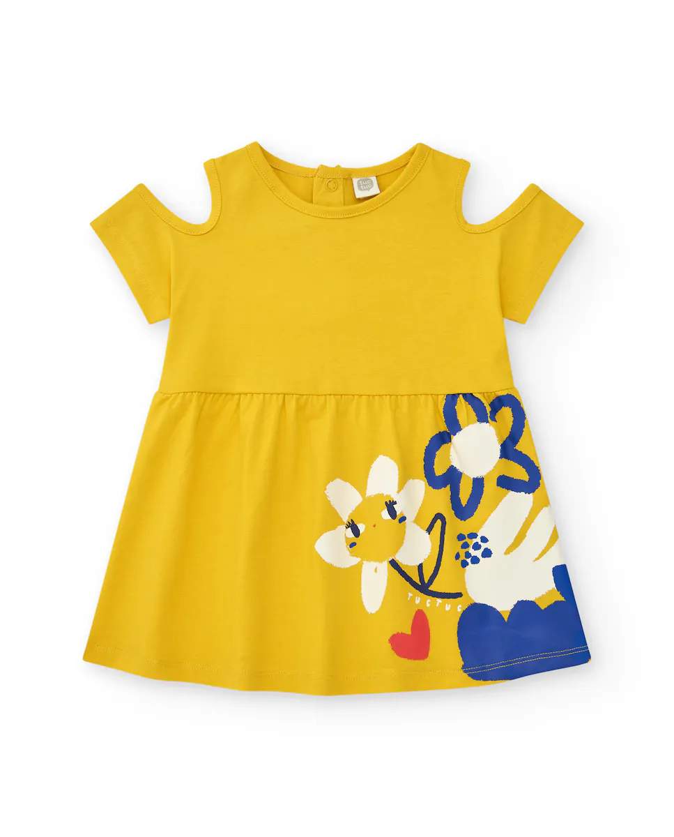 Платье для девочки с позиционным принтом и открытыми плечами Tuc tuc, жёлтый
Платье для девочки с позиционным принтом и открытыми плечами Tuc tuc, жёлтый