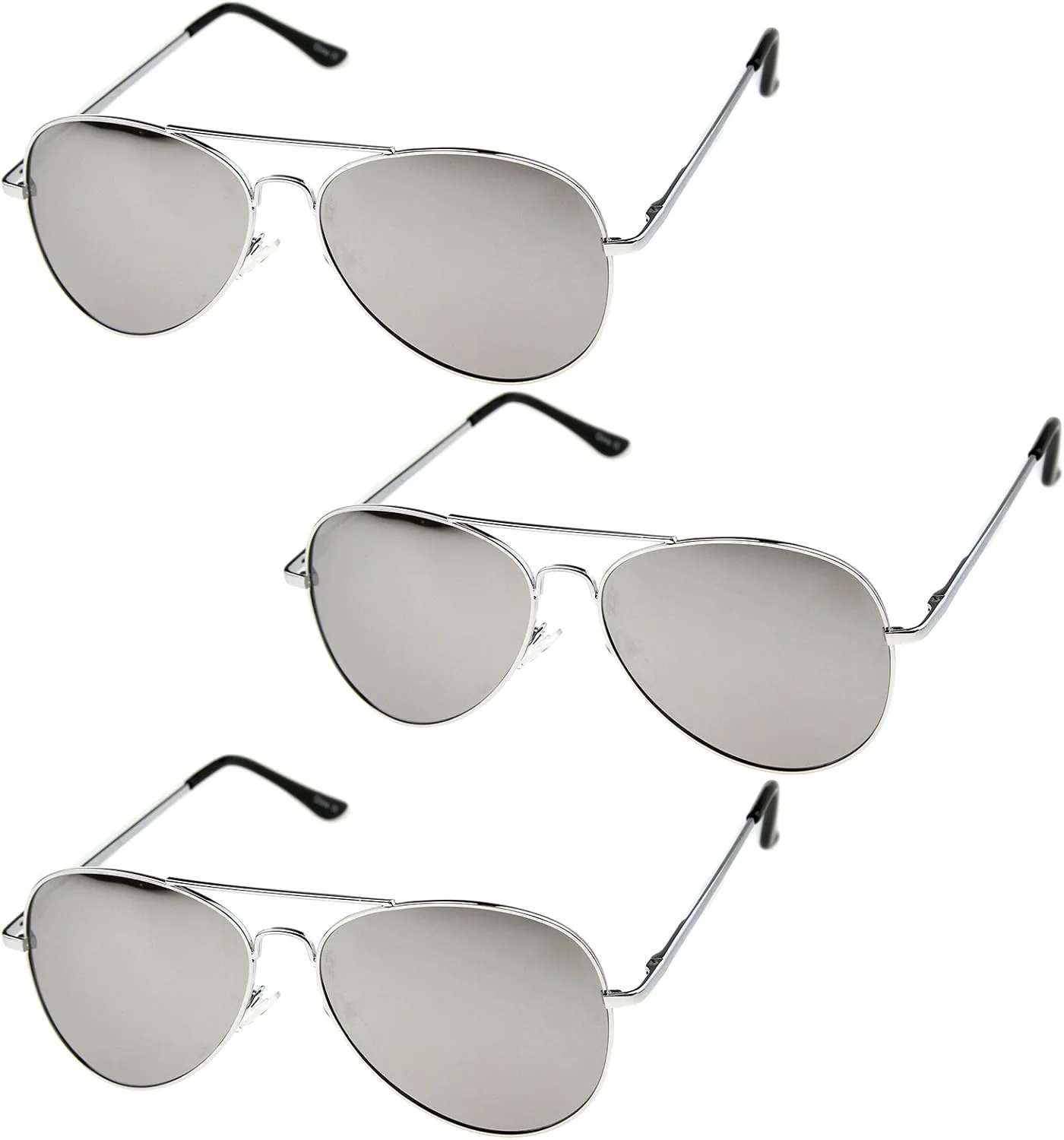 Солнцезащитные очки-авиаторы zeroUV Classic с металлической оправой, пружинными шарнирами, цветными зеркальными линзами, диаметр линз 56 мм, 3-pack | Silver
Солнцезащитные очки-авиаторы zeroUV Classic с металлической оправой, пружинными шарнирами, цветными зеркальными линзами, диаметр линз 56 мм, 3-pack | Silver
