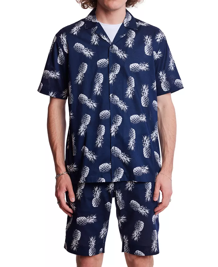 Мужская тонкая рубашка с коротким рукавом и принтом ананаса на пуговицах, модель Camp Shirt Paisley & Gray, синий
Мужская тонкая рубашка с коротким рукавом и принтом ананаса на пуговицах, модель Camp Shirt Paisley & Gray, синий