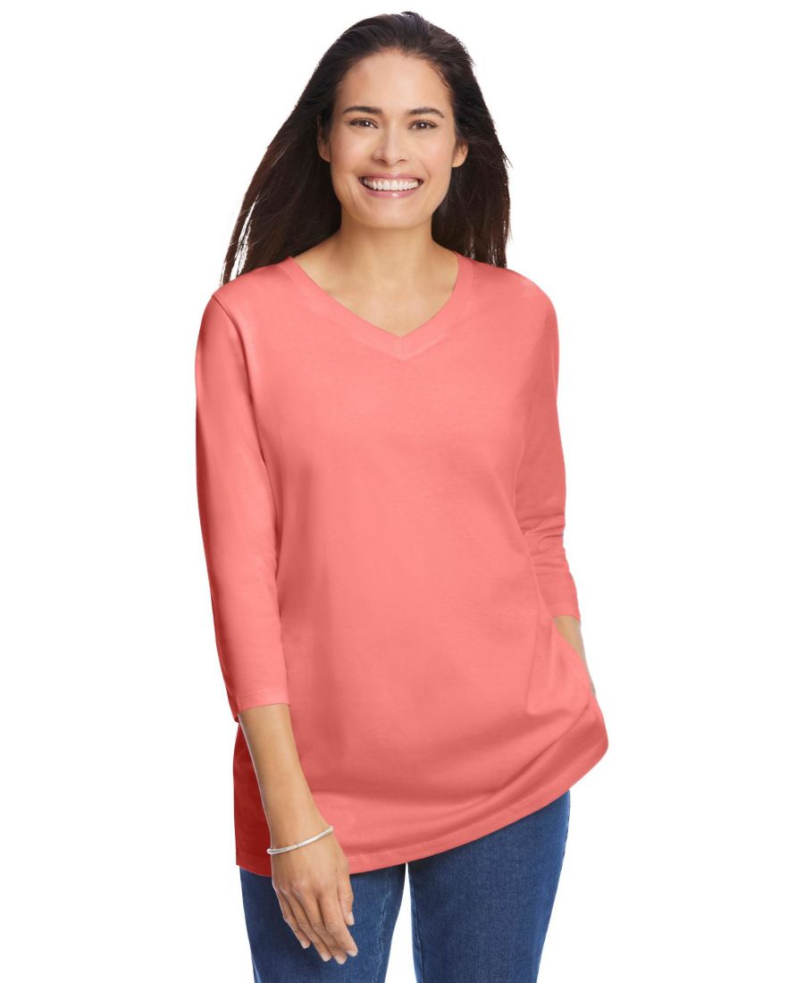 Футболка больших размеров с рукавами три четверти и V-образным вырезом Woman Within, Sweet coral, Розовый, Футболка больших размеров с рукавами три четверти и V-образным вырезом Woman Within, Sweet coral
Футболка больших размеров с рукавами три четверти и V-образным вырезом Woman Within, Sweet coral, Розовый, Футболка больших размеров с рукавами три четверти и V-образным вырезом Woman Within, Sweet coral