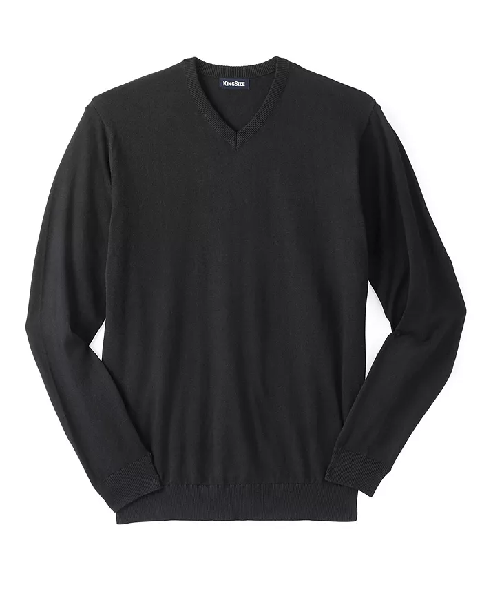 Мужской легкий свитер с V-образным вырезом Big & Tall KingSize, черный
Мужской легкий свитер с V-образным вырезом Big & Tall KingSize, черный