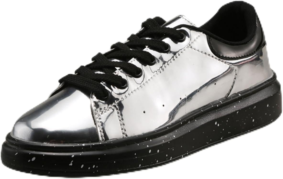 Мужские модные кроссовки для ходьбы и тенниса из лаковой кожи, низкие повседневные скейт-туфли Spwagym, серебро
Мужские модные кроссовки для ходьбы и тенниса из лаковой кожи, низкие повседневные скейт-туфли Spwagym, серебро