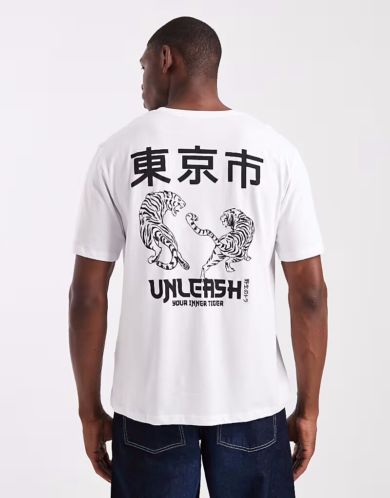 Футболка с принтом на спине тигра белого цвета Jack & Jones
Футболка с принтом на спине тигра белого цвета Jack & Jones