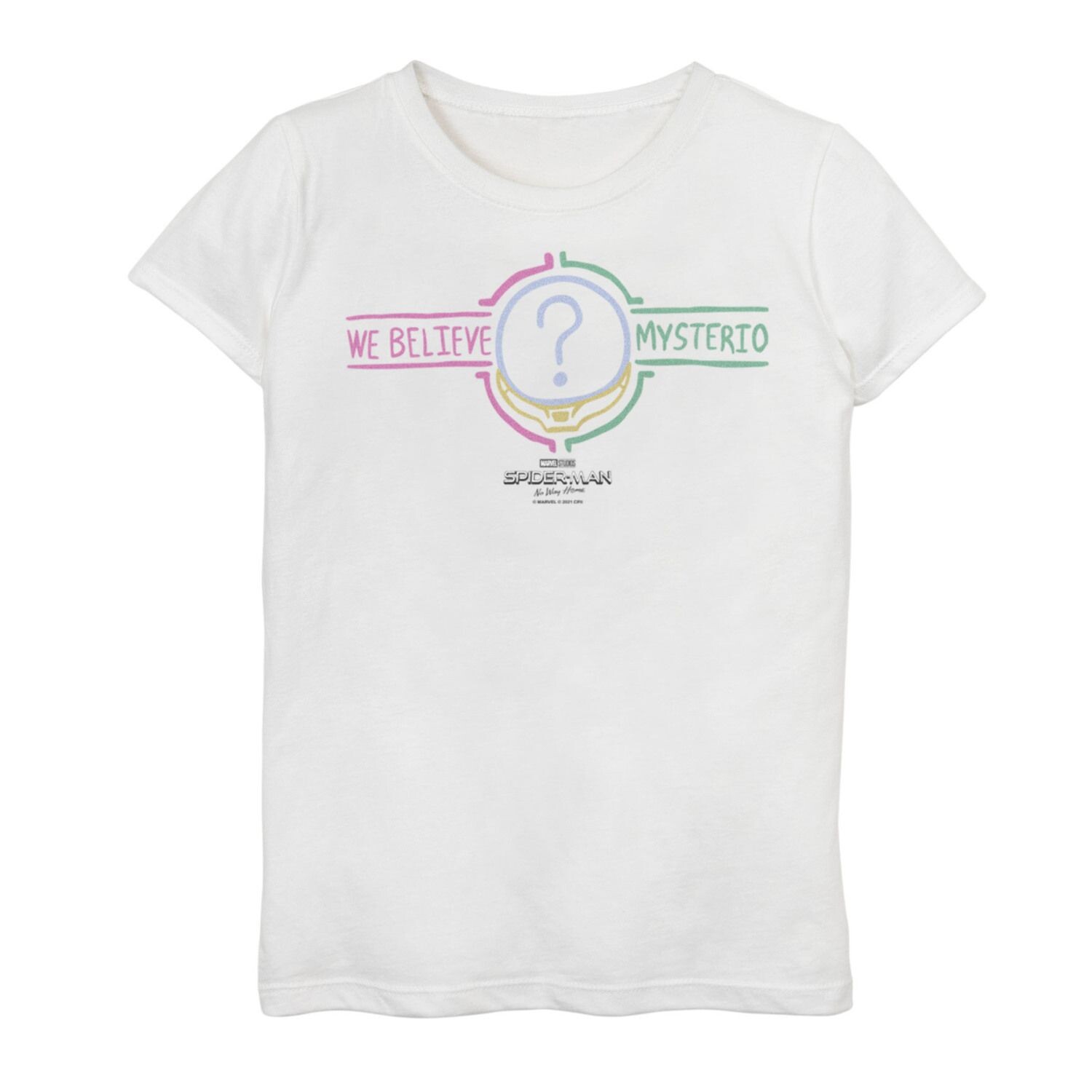 Футболка с надписью «Mysterio We Believe» для девочек 7–16 лет «Человек-паук Marvel: нет пути домой» Marvel
Футболка с надписью «Mysterio We Believe» для девочек 7–16 лет «Человек-паук Marvel: нет пути домой» Marvel