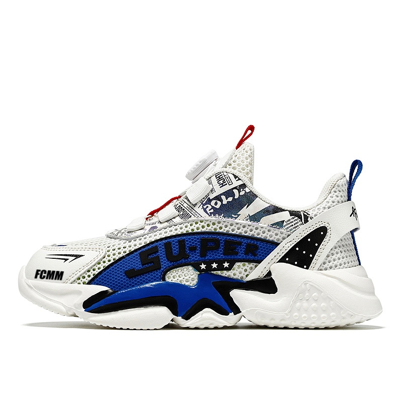 Противоскользящая и дышащая повседневная обувь для детей FCMM, белый/синий
Противоскользящая и дышащая повседневная обувь для детей FCMM, белый/синий