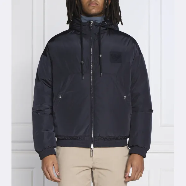 Двусторонняя куртка стандартного кроя Emporio Armani, синий 
Двусторонняя куртка стандартного кроя Emporio Armani, синий