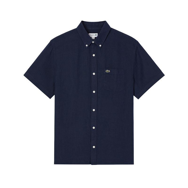 Рубашка с коротким рукавом и вышитым логотипом LACOSTE, синий
Рубашка с коротким рукавом и вышитым логотипом LACOSTE, синий