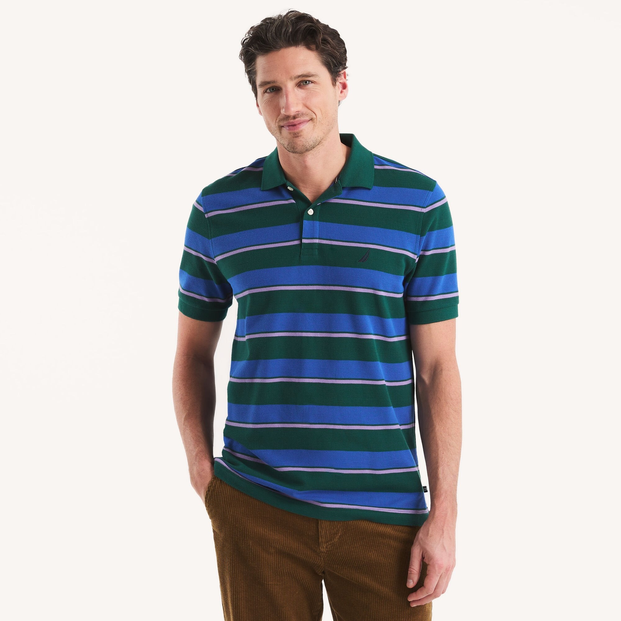 Мужская классическая рубашка-поло в полоску Nautica, цвет deep spruce
Мужская классическая рубашка-поло в полоску Nautica, цвет deep spruce