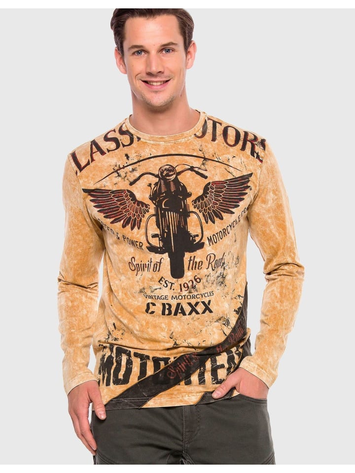 Функциональный лонгслив Cipo & Baxx, кэмел 
Функциональный лонгслив Cipo & Baxx, кэмел