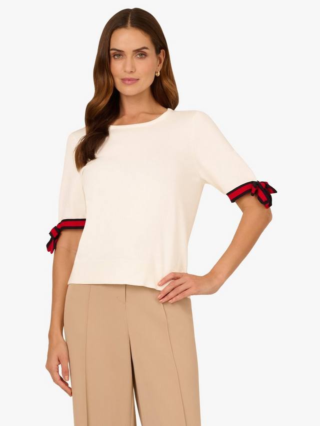 Джемпер с коротким рукавом в полоску и бантом Adrianna Papell, слоновая кость/разноцветный
Джемпер с коротким рукавом в полоску и бантом Adrianna Papell, слоновая кость/разноцветный