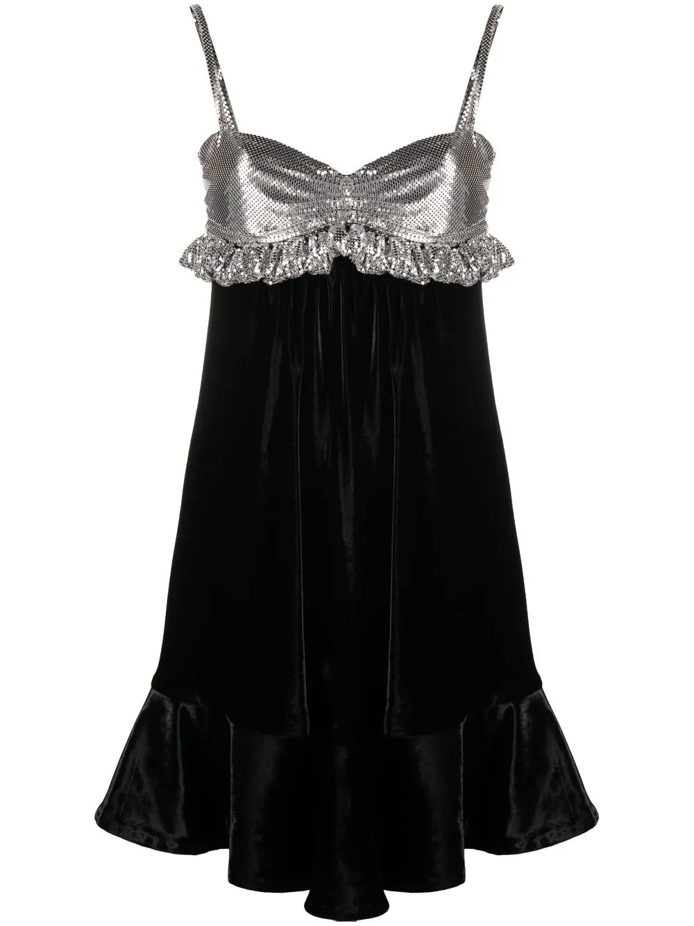 Бархатное платье мини Rabanne, черный
Бархатное платье мини Rabanne, черный