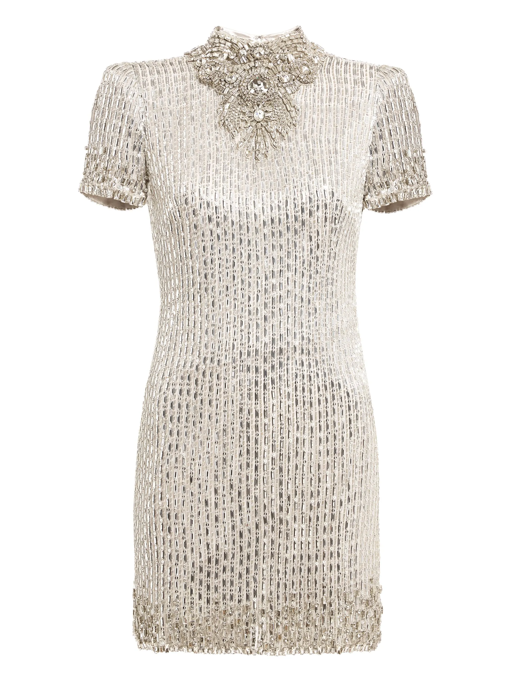 Платье мини Kitty с высоким воротником и пайетками Jenny Packham, серебристый
Платье мини Kitty с высоким воротником и пайетками Jenny Packham, серебристый