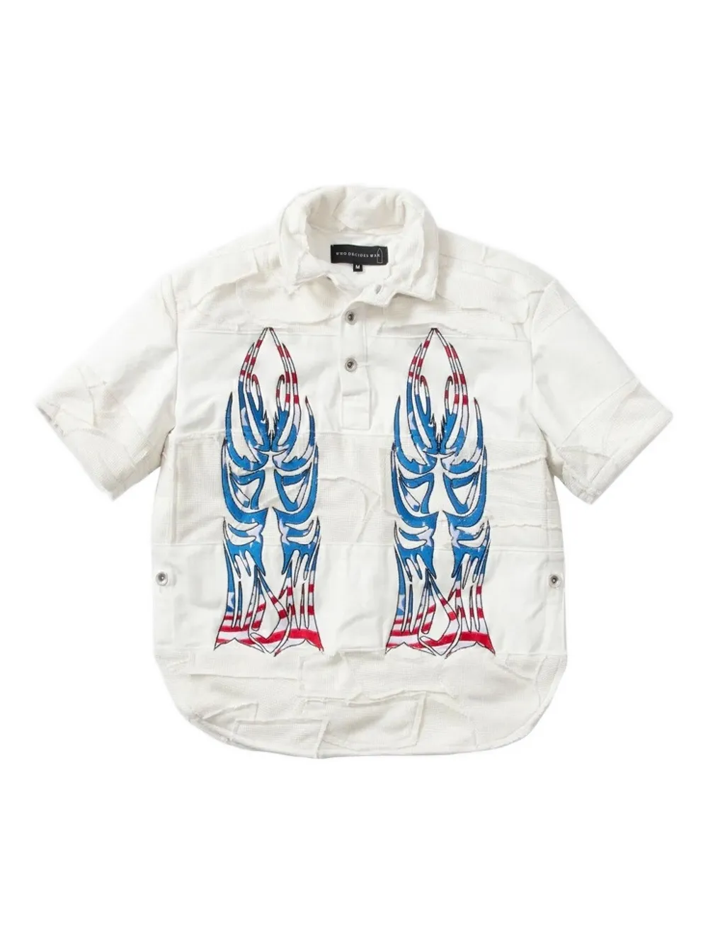 Рубашка с короткими рукавами и принтом Who Decides War, белый
Рубашка с короткими рукавами и принтом Who Decides War, белый