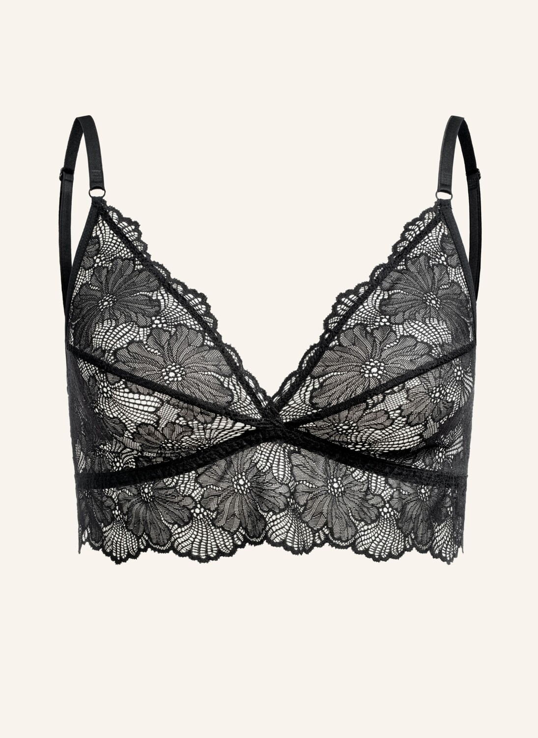 Бюстгальтер с треугольными чашками, стильное кружево. Erlich Textil, черный 
Бюстгальтер с треугольными чашками, стильное кружево. Erlich Textil, черный