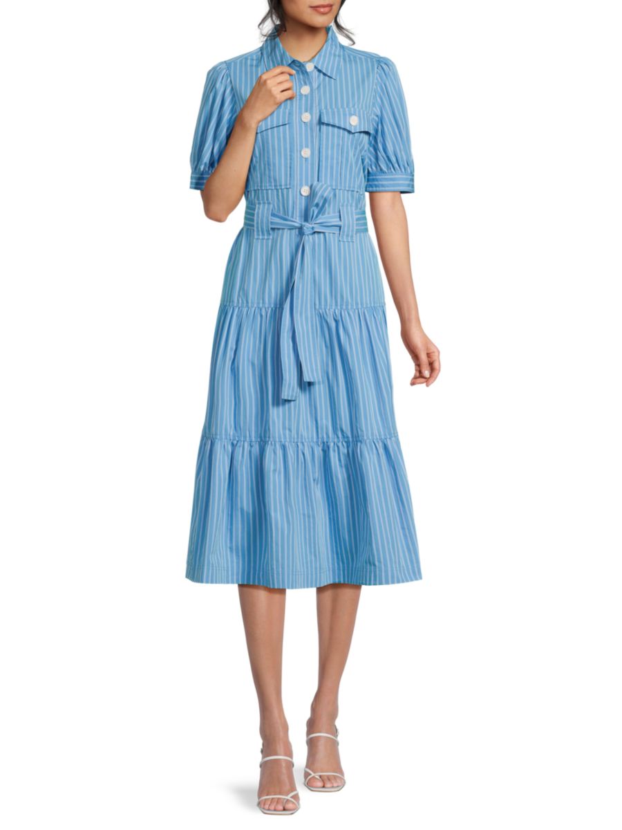 Платье миди в полоску с поясом из хлопка Buffy Derek Lam 10 Crosby, цвет Azure White
Платье миди в полоску с поясом из хлопка Buffy Derek Lam 10 Crosby, цвет Azure White