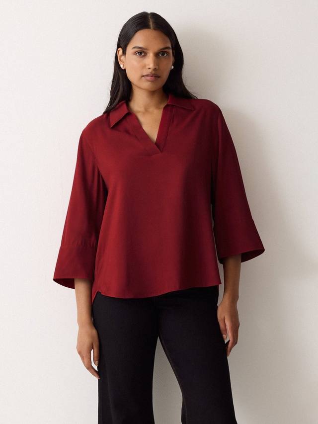 Топ с открытым воротником из твила Jigsaw, Red
Топ с открытым воротником из твила Jigsaw, Red