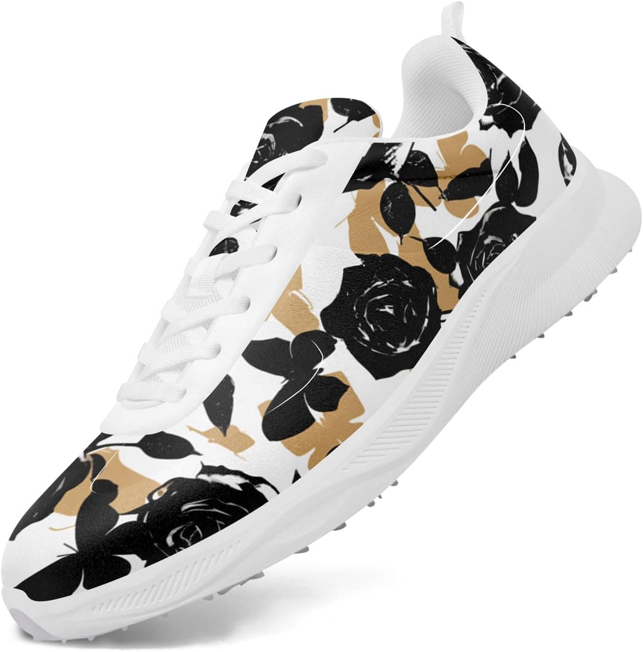 Гольф-туфли без шипов для мужчин и женщин - с цветочным принтом, дышащие, водонепроницаемые, легкие кроссовки для гольфа и повседневной носки Coolcustomize, белый/черный
Гольф-туфли без шипов для мужчин и женщин - с цветочным принтом, дышащие, водонепроницаемые, легкие кроссовки для гольфа и повседневной носки Coolcustomize, белый/черный