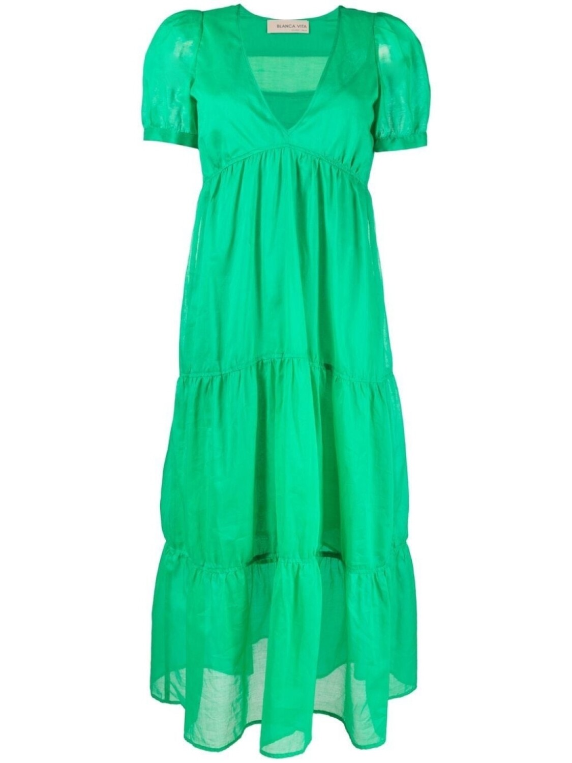 Blanca Vita ярусное платье миди с короткими рукавами, зеленый
Blanca Vita ярусное платье миди с короткими рукавами, зеленый