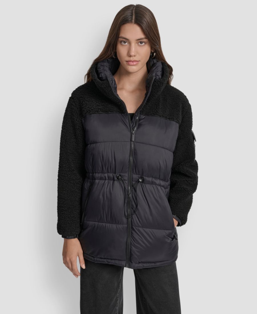 Женское комбинированное пуховое пальто из искусственной шерпы DKNY Jeans, BLK - BLACK
Женское комбинированное пуховое пальто из искусственной шерпы DKNY Jeans, BLK - BLACK